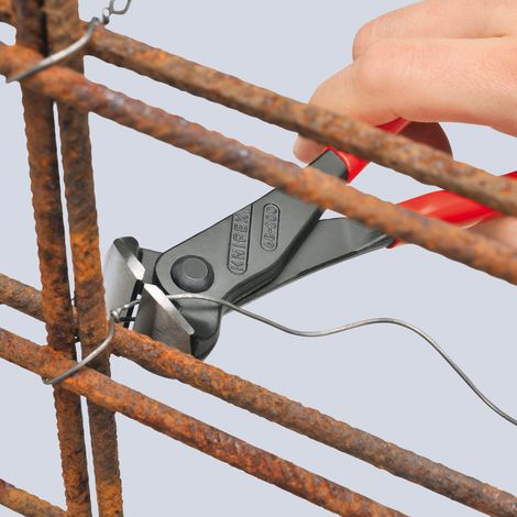 KNIPEX 68 01 200 Tronchese per meccanica con tagliente frontale rivestiti in resina sintetica atramentata nera 200 mm