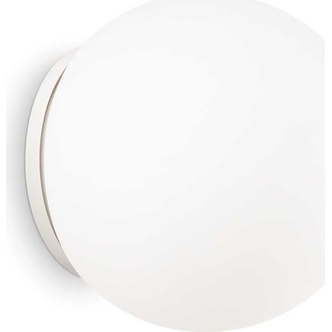 Ideal Lux Mapa Bianco - Plafonnier à 1 ampoule, petit globe, blanc, E27