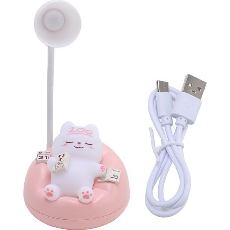 Veilleuse Chat Mignon Lampe de Chevet LED 3 Niveaux de Luminosité Lumière Chaude Douce pour Chambre Design Adorable Portable (1/5)