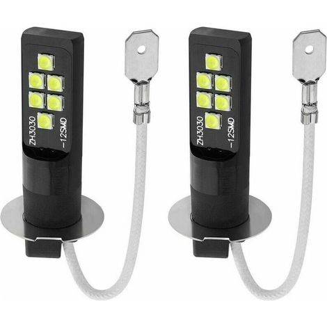 2PCS Bulb H3 LED,H3 Bulb of Mist 12V-24V Lights Anti-brouillard Auto LED 12SMD 5W 450LM Lights of Day Lights of Mist DRL Car Bulbs (1/5)