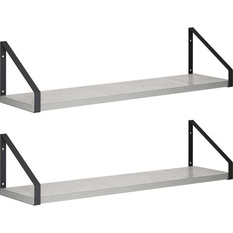 Wandregale 2 stk. Betongrau 60 x 16 x 15,5 cm vidaXL (1/5)