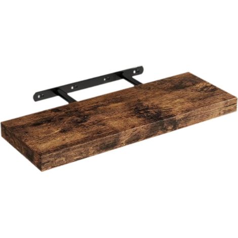 Étagère murale flottante (marron) décorative, robuste et multifonctionnelle avec support invisible, idéale pour le salon, la chambre d'enfant, la cuisine, la salle de bain et les livres. (1/5)