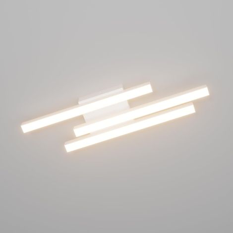 Plafonnier LED 20W 1720 Lumen, Luminaire Plafonnier 3 Barres, Moderne Design Lampe de Plafond pour Chambre Couloir Salon Cuisine, 45 cm, Blanc Chaud 3000K, Blanc (1/5)