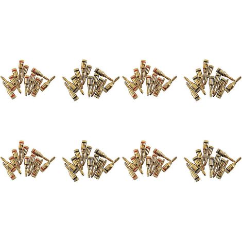 Banana Plugs Open Screw 24K Doré Plaqué Plugs Audio Jack Connecteur pour Enceinte Câble Stéréo, 96-Pack (48 Rouge, 48 (1/5)