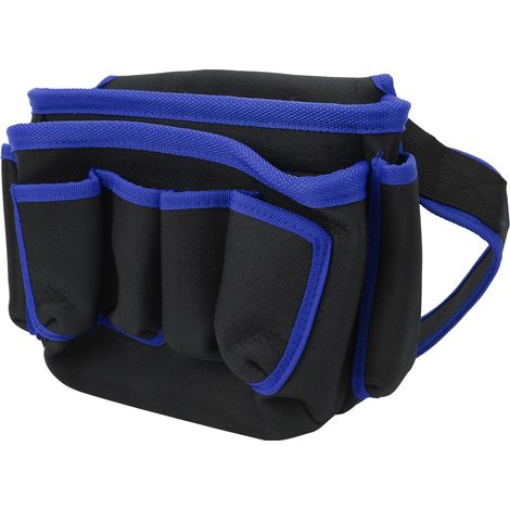 Sac banane multifonctionnel pour outils de réparation, pochette de ceinture multipoches pour l'extérieur, organisateur d'outils (bordure bleue) (1/5)
