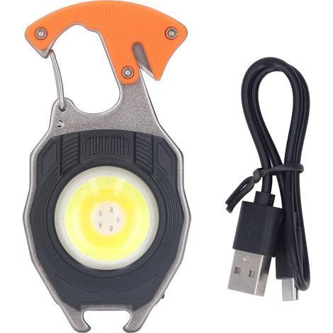 Multifunctional LED Keychain Flashlight - Mini Rechargeable Emergency Flashlight with Bottle Opener, Lighter - 3 Modes (1/5)