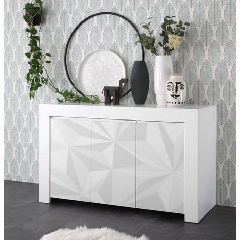 Madia 3 ante linea Clear Fancy in Bianco Opaco serigrafata PRISMA (1/4)