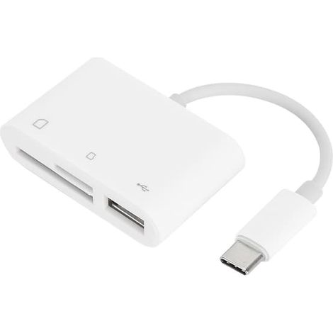 Adaptateur USB-C vers lecteur de cartes SD/TF pour appareil photo, convertisseur, câble mémoire multifonction pour imprimante (1/5)