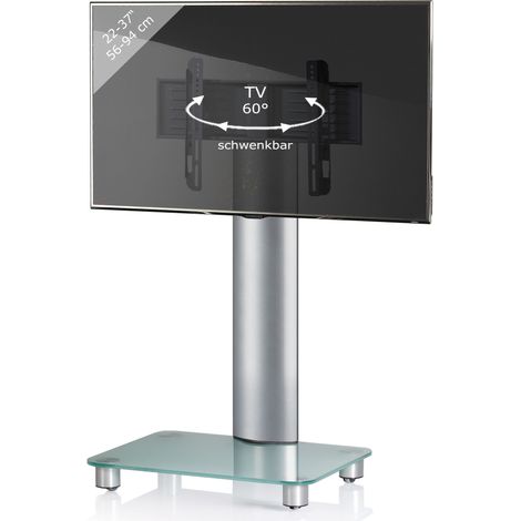TV Stand Rack Alu Glass Rolls Bilano 100x60x44 - VCM