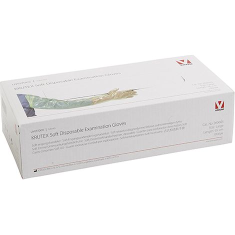 Kruse -Handschuhe Krutex 95 cm, grÐ©ne Farbe, Rektaluntersuchung oder Insemination, Box 100 Einheiten