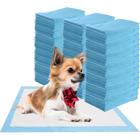 GOPLUS Lot de 300 Tapis Éducateurs pour Chien Chiot, Tapis Hygiénique Absorbant Inférieure Imperméable, Anti-Fuite, 60 x 40 CM (1/5)