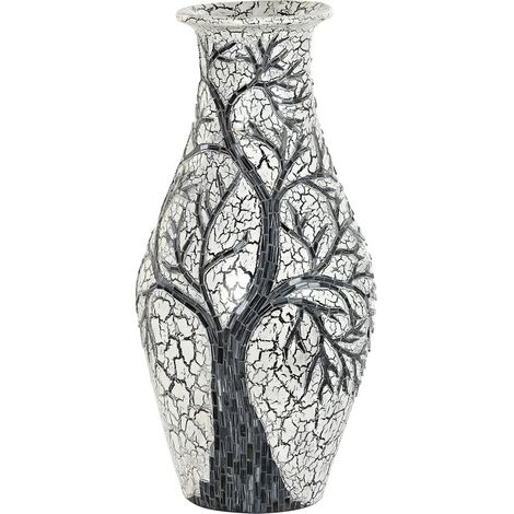 Terrakottaglas Vase 29x29x60 Weiß Baum Terrakottaglas mehrfarbige Materialfamilienfarben Vasen Details (1/3)