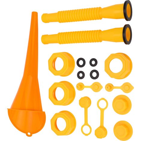 Bec de remplissage pour jerricane, kit de bec verseur avec entonnoir, bouchons de buse universels pour réservoir d'essence en plastique (1/5)