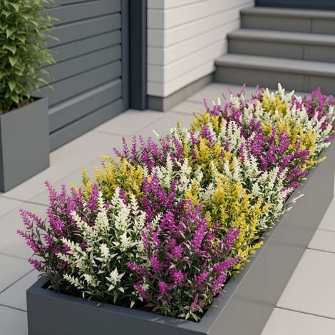 22pcs Fleurs artificielles lavande et blé - Résistantes aux UV et intempéries Sans entretien - Décoration intérieure et extérieure