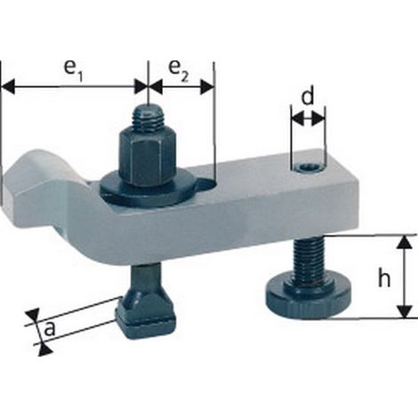 Flangia Contro La Vite Manovella Larghezza Supporto Regolabile. : Scanalatura: 14 Mm, Vite Cava Per T M12 X 14 X 100 Mm Di Larghezza. Fessura 14 Mm, H: 28-56 Mm