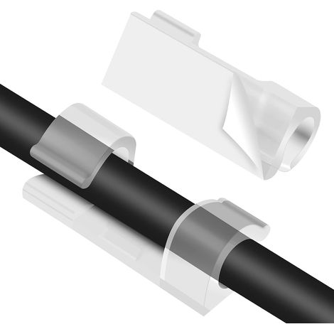 60 selbstklebende Kabelclips, Kabelmanagement-Halterclips, selbstklebende Kabelorganisatoren, Kabelorganisatoren aus Kunststoff für Büro/Auto/TV/Handy/Ladegerät (1/5)