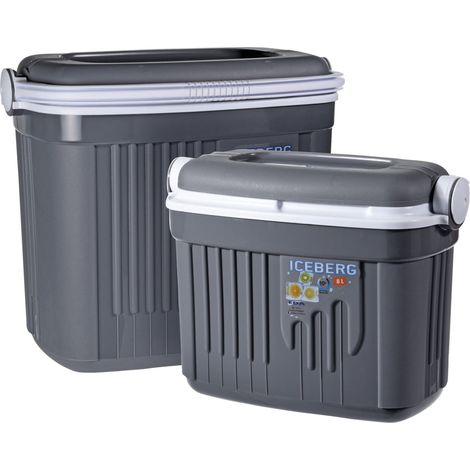 Set 2 Frigo bar termico da mare e campeggio con maniglia a serratura 8 e 32 lt