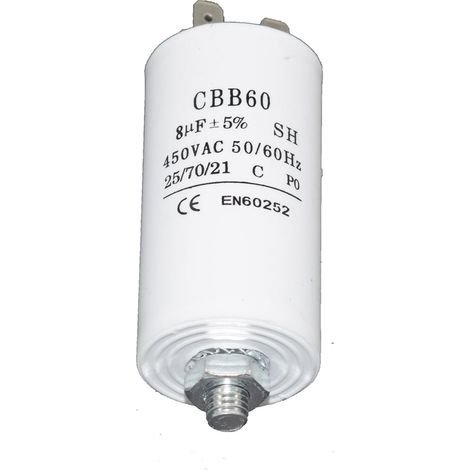 Universal 8UF Microfarad Appliance Motor Start Run Capacitor (1/2)
