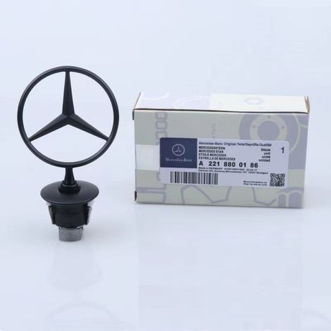 Original Mercedes-Benz Stern-Emblem für die Motorhaube, Teilenummer A2108800186, schwarz. (1/3)