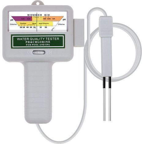 Kit de probador de cloro y pH para medidor de agua, monitor digital portátil de análisis de calidad del agua, prueba para analizador electrónico de calidad del agua de piscina y (1/4)