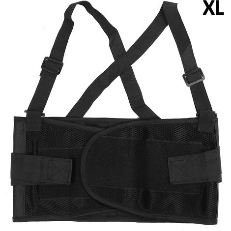 Ceinture lombaire ajustable de soutien pour le travail, attache anti-entorse et fixation pour la taille, couleur noire, taille XL (1/5)