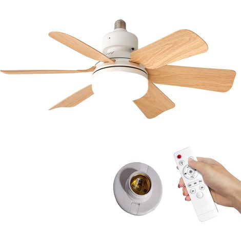 Plafonnier ventilateur E27 – 30W – 47 cm – Télécommande – Variateur – 3 couleurs – 3 vitesses – Socle inclus – Chambre/cuisine (1/5)