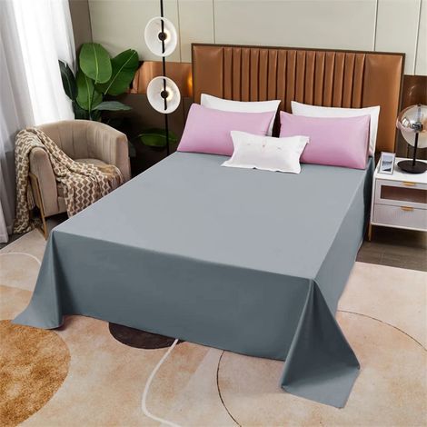 Draps De Lit - 230 x 150 cm - Polyester - Pour Lit Double - 1 Pièce (1/5)