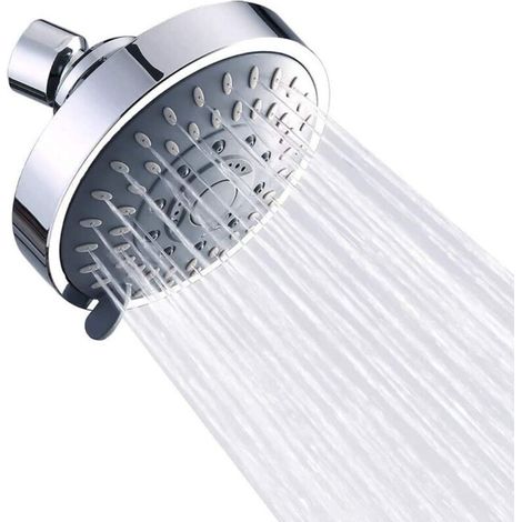 Pommeau de douche haute pression 5 jets Pommeau de douche réglable pour salle de bain Pommeau de douche fixe Pommeau de douche pluie orientable à 360° Pommeau de douche grand débit Rotule métallique o (1/4)