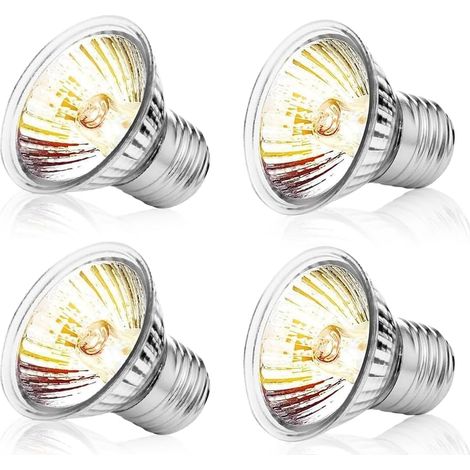 Ampoule Chauffante Terrarium, 4 Pièces 25W Ampoule UVA UVB Tortue Dimmable Lampe Terrarium Tortue Lampe Chauffante Poussin pour Lézard Dragon Barbu Serpent (1/5)