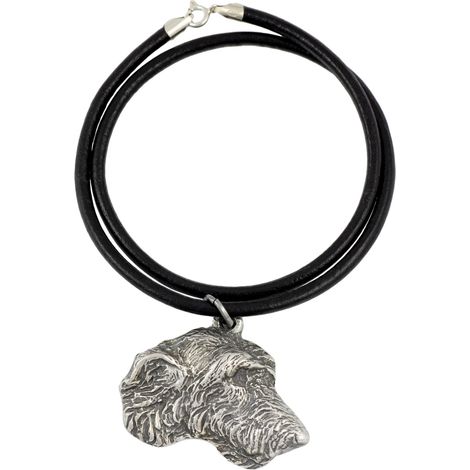 Galgo irlandés: collar con colgante plateado para amantes de los perros, joyería única de Art-Dog. (1/5)