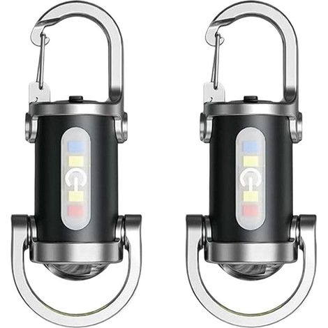 2-in-1 Taschenlampe und Powerbank, 2er-Pack Mini-Schlüsselanhänger-Taschenlampen, kleine, leistungsstarke LED-Taschenlampen, wasserdichte und stoßfeste multifunktionale Schlüsselanhänger-Taschenlampen
