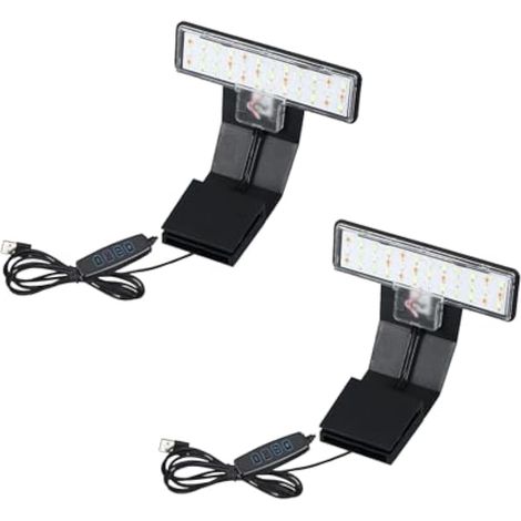 Lampe d'aquarium à 2 LED avec variateur marche/arrêt, pince ultra-mince, trois segments lumineux : blanc, rouge, vert, bleu (1/5)