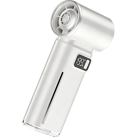 Ventilador portátil y silencioso, potente y recargable, ideal para refrescarse personalmente en actividades al aire libre como acampar y viajar. (1/4)