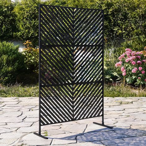 Clôture de jardin schwarz en stahl 122 x 45 x 198 cm (1/5)