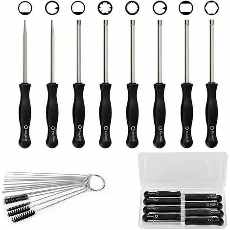Tournevis De Réglage Carburateur - 8 Pièces En Acier Inoxydable - Pour Moteurs 2 Temps - Kit Complet Avec Embouts Et Nettoyants - 1 Unité (1/5)