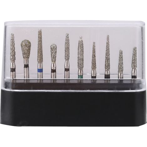 Lot de 10 fraises diamantées dentaires FG 1,6mm pour pièce à main haute vitesse, embouts abrasifs (1/5)