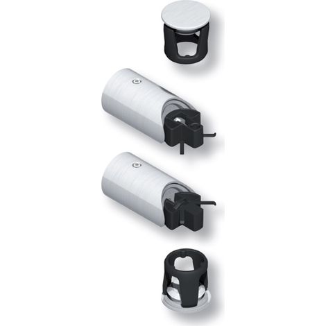 Kit maniglia diritta in acciaio inox 304 per DIVA XX LA CROISÉE DS - Ø int. 35 - 2 supporti 2 tappi - DS7353