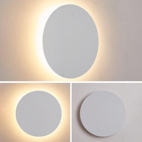 Applique murale led ronde interrupteur tactile moderne salon chambre décoration applique murale blanche 18cm lumière tricolore (1/5)