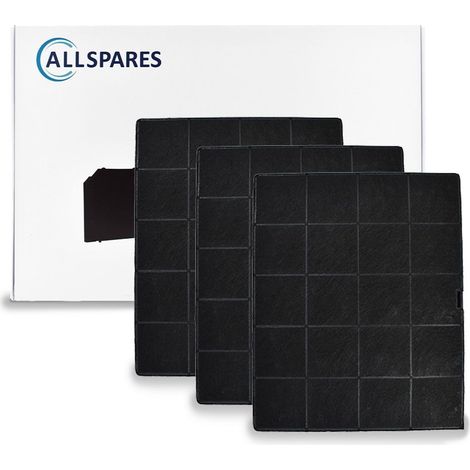 Filtro a carbone AllSpares (3 pezzi) per cappe aspiranti compatibili con Airforce AFFCACONFF22/90 e Boretti KFBK-4 (237x192x10mm) (1/5)