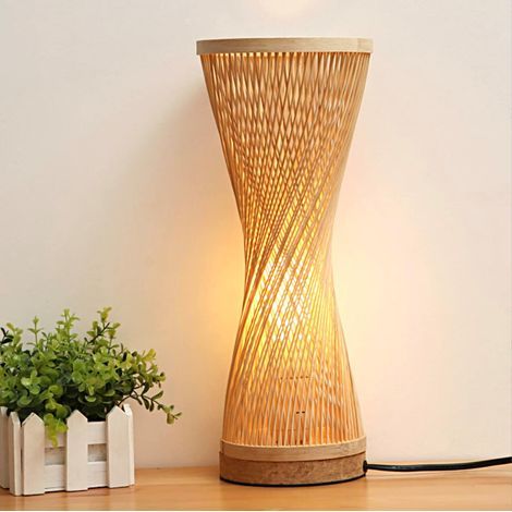 Handgefertigte Bambus-Tischlampe im Zen-Stil, dekorative Tischleuchte, Nachtlicht für Schlafzimmer und Wohnzimmer (1/5)