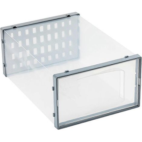 Transparente, stapelbare Schuhaufbewahrungsbox aus Kunststoff, dickwandig, für Schuhkoffer und Organizer