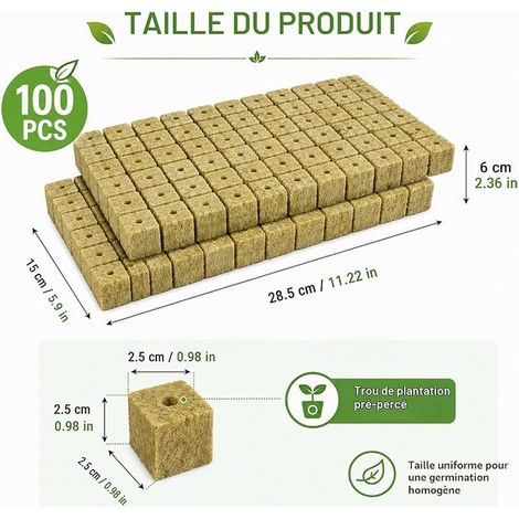Rock Wool Cubes for Hydroponics, Sowing and Germination (1/3)