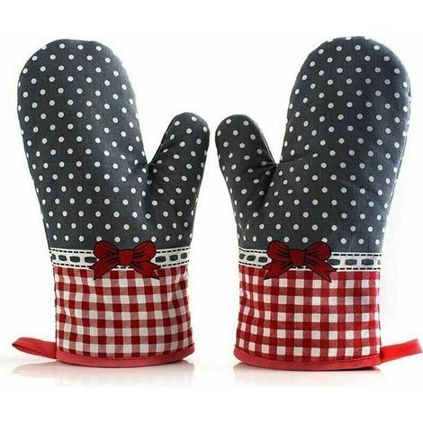 Gloves retardant for four Manique in cotton resistant to the heat, size unique, 28 cm, set of 2 (1/5)