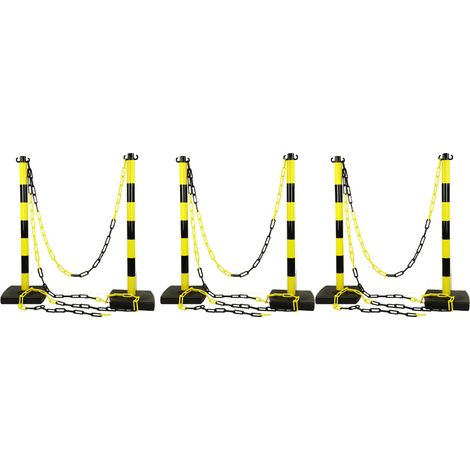 Kit 6 poteaux PVC Jaune/Noir - 2000918 (1/2)