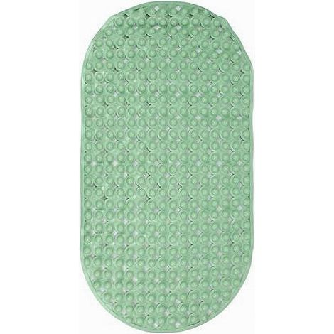 Cleafe - Tappeto Tappetino Pvc Ovale Antiscivolo Vasca Da Bagno Doccia 69x36cm 79746 Verde - (1/2)