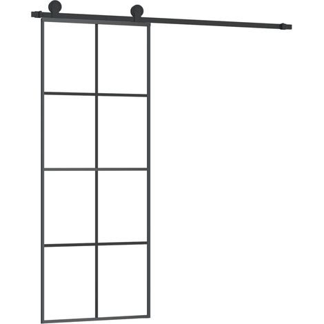 Maison Exclusive - Schiebetür mit Beschlag 76x205 cm ESG-Glas & A