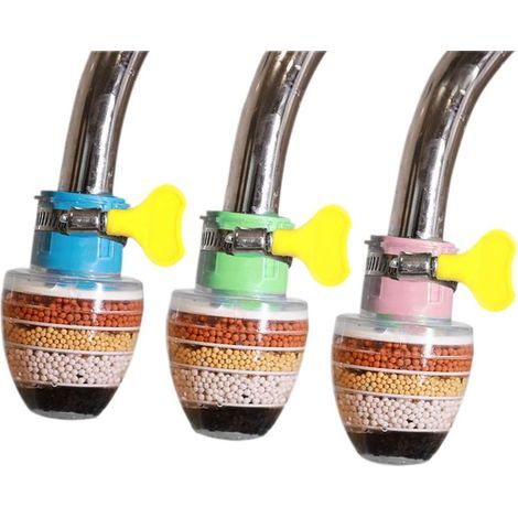 3PCS Faucet Filter Water Purifier Kitchen Faucet Filter Connector, Kitchen Tap Water Filter Faucets, Easy to Install No Leakage, 6 Layers Filtration Filter (1/5)