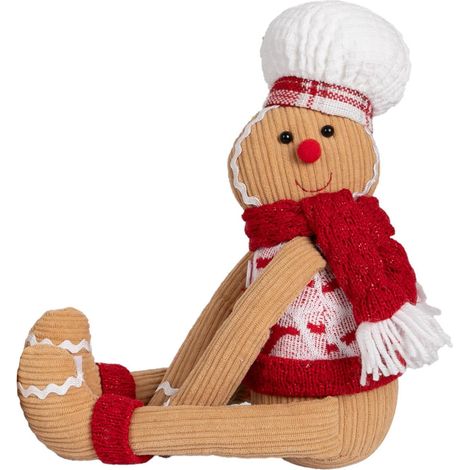 Attenantes de rideau de Noël en forme de bonhomme de pain d'épice rembourré : support de rideau mignon pour rideaux, décoration de Noël à la maison (rouge, Taille S)