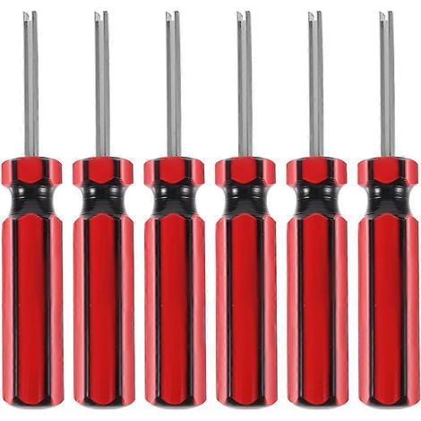 6-teiliges Ventilausbauwerkzeug-Set, Reifenreparaturwerkzeug, Kfz-Montagewerkzeug, Reifenventilausbauwerkzeug – 11,00 x 1,50 x 1,50 cm (1/4)