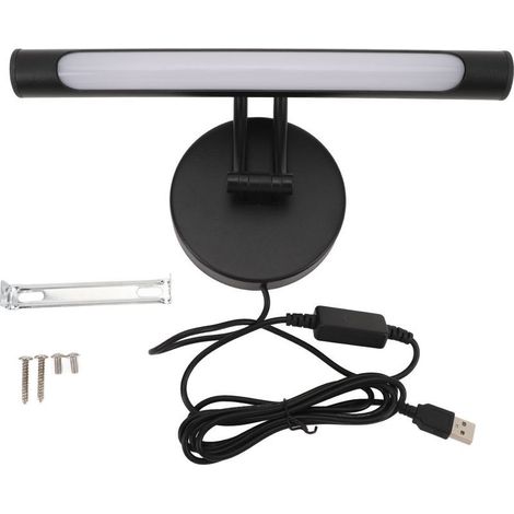 Barre Lumineuse LED pour Vanité avec 3 Températures de Couleur (3000K-6000K), Dimmer Continu et Rotation Multidirectionnelle, Design Moderne Ultra Fin (25 cm, USB, Blanc Mat) (1/5)